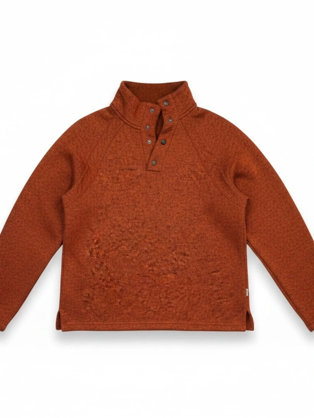 Eddie Bauer Women's Mock Neck Button-Shoulder Sweater in Rust